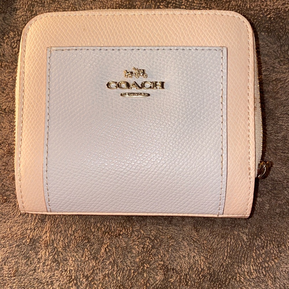 Coach pink and white wallet